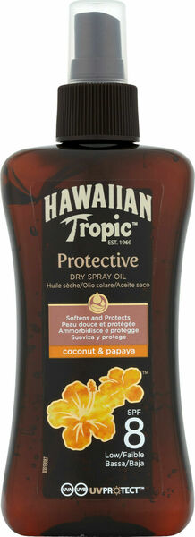 Hawaiian Tropic suchý olej na opalování SPF 8 Protective 200ml porovnat ceny