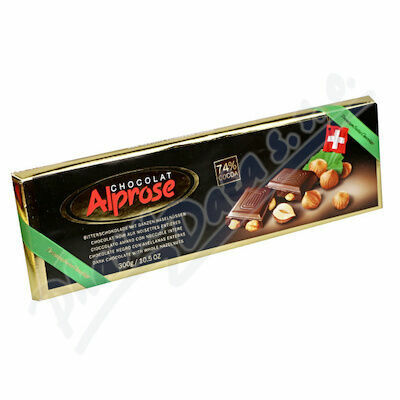 čokoláda Alprose Hořká 74% S Lískovými Oříšky 300g porovnat ceny
