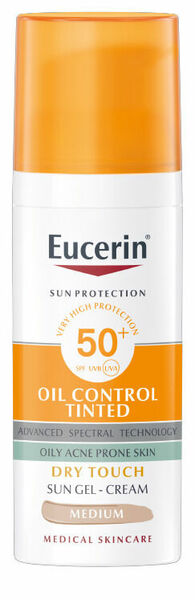 Eucerin SUN Oil Control Tinted SPF50+ středně tmavý 50 ml porovnat ceny