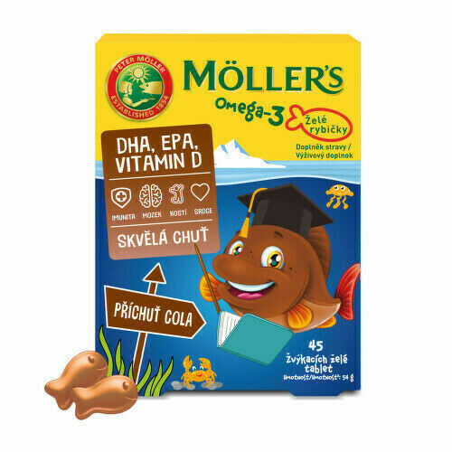 Mollers Omega-3 želé rybičky Cola tbl.45 porovnání ceny