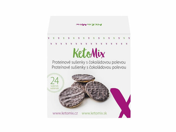 KetoMix Proteinové sušenky s čokoládovou polevou 24 ks porovnat ceny