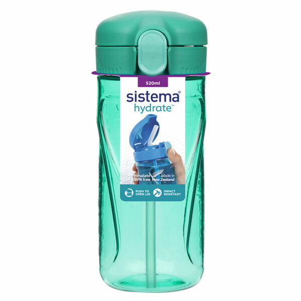 SISTEMA Láhev Quick Flip Top s brčkem zelená 520 ml porovnat ceny