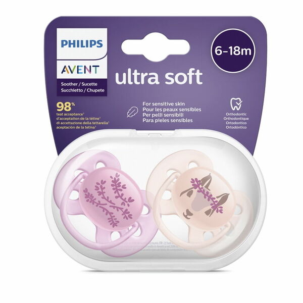 Avent Šidítko Ultrasoft obrázek 6-18 m dívka 2 ks porovnat ceny