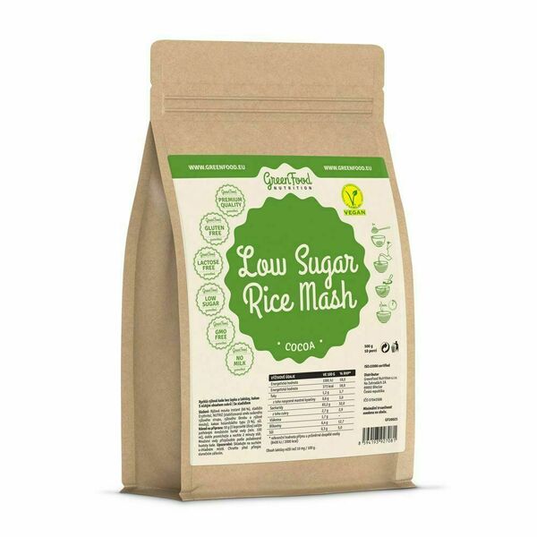 GreenFood Nutrition Low Sugar rýžová kaše kakao 500 g porovnat ceny