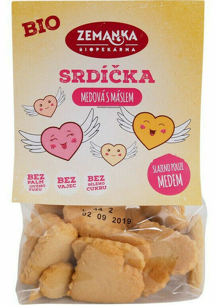 Biopekárna Zemanka  Medová bio srdíčka s máslem porovnat ceny