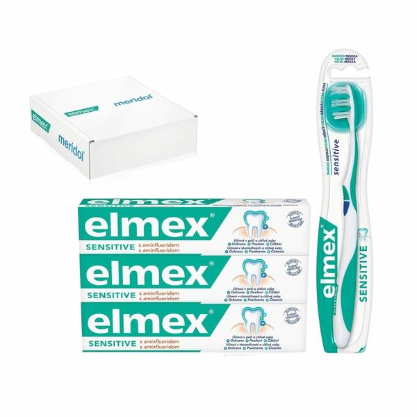 Elmex Sensitive set - 3ks zubní pasty a 1ks zubní kartáček) porovnat ceny