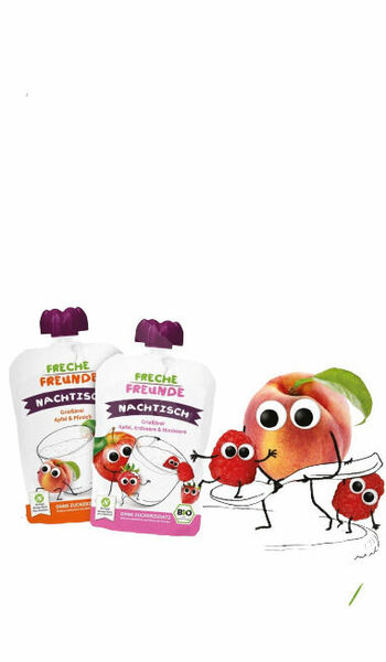 Freche Freunde BIO MIX 2 druhy - Krupice s jablkem, jahodou, malinou a broskví 4x100g porovnat ceny