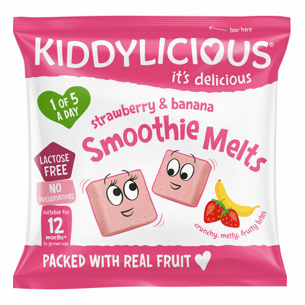 Kiddylicious Ovocné polštářky z jahod a banánu 6g porovnat ceny