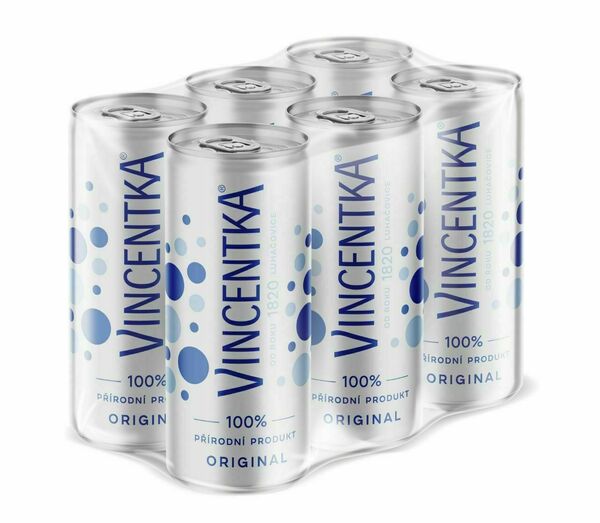 Vincentka Přírodní minerální voda plech multipack 6 ks porovnat ceny