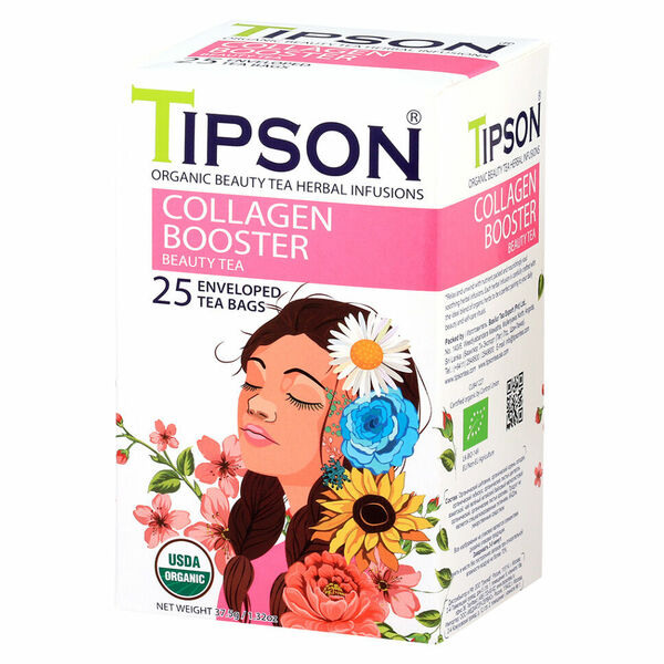 TIPSON Beauty tea collagen booster bylinný čaj BIO 25 sáčků porovnat ceny