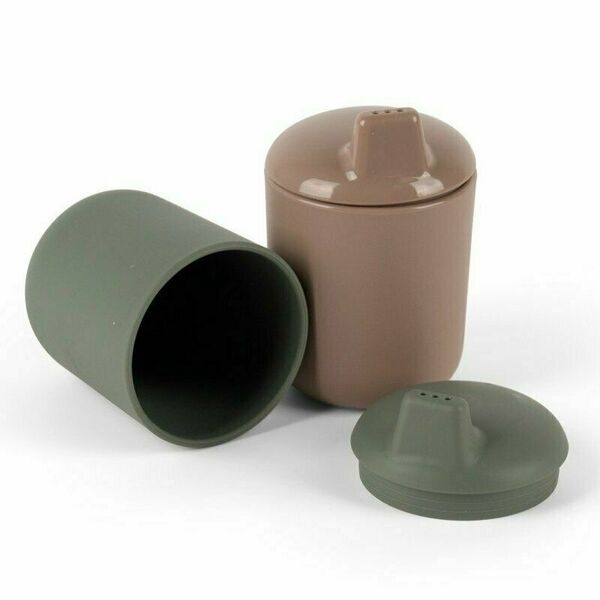 DANTOY Tiny Bio hrníčky s víčkem Olive/Mocca 2ks 0m+ porovnat ceny
