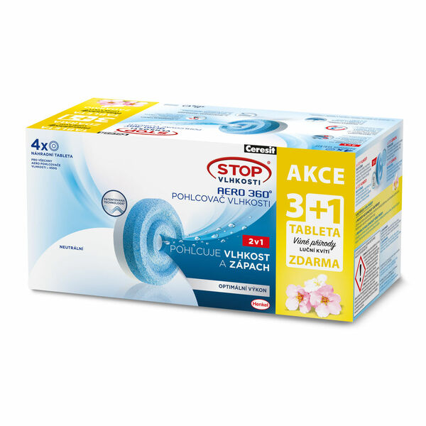 Ceresit STOP VLHKOSTI Aero 360° náhradní tablety 4x450 g luční kvítí porovnat ceny