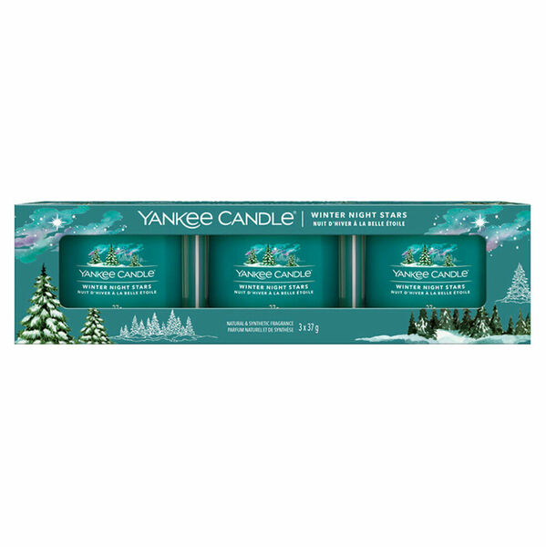 YANKEE CANDLE Votivní svíčka ve skle Winter Night Stars 3 x 37 g porovnat ceny