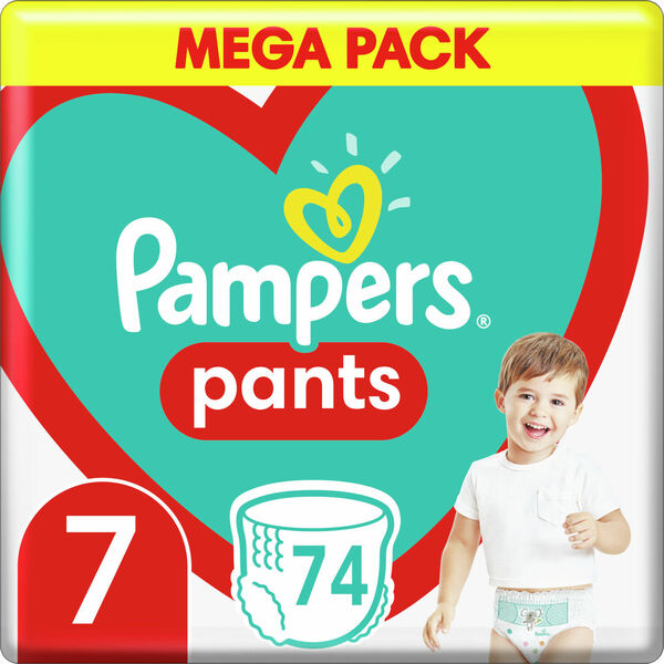 II. jakost Pampers Plenkové Kalhotky Pants Velikost 7 X, 17kg+ 74 ks porovnat ceny