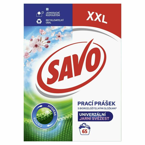 Savo Univerzál prací prášek Jarní svěžest 65 pracích dávek 4.9 kg porovnat ceny