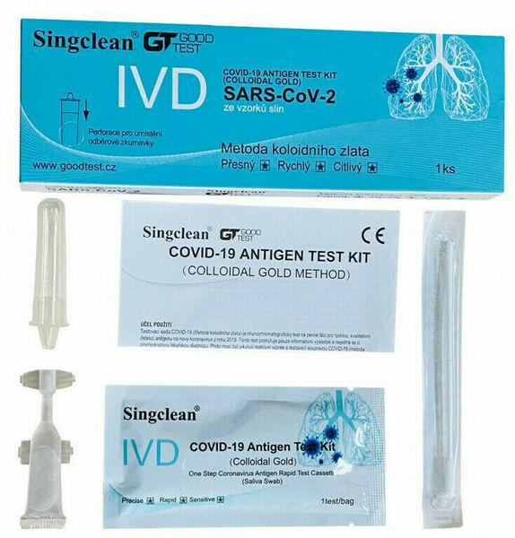 Singclean Covid-19 antigenní test - testovací sada ze slin 1ks porovnat ceny