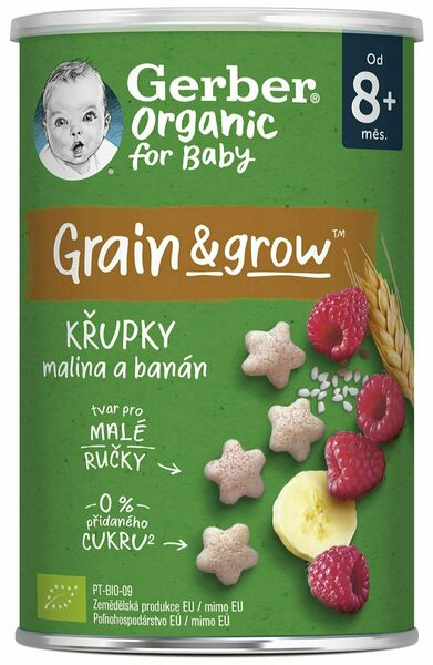 Gerber Organic Křupky s malinami a banánem 35 g porovnat ceny
