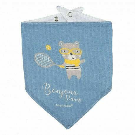 Canpol babies Mušelínový slintáček BONJOUR PARIS modrý 2 ks porovnat ceny
