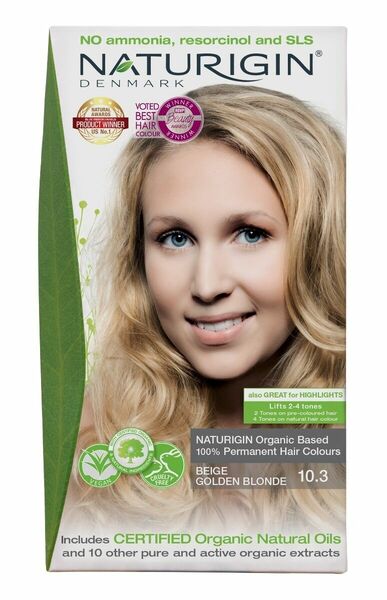 NATURIGIN Organic Based 100% Permanent Hair Colours Beige Golden Blonde 10.3 barva na vlasy 115 ml porovnat ceny
