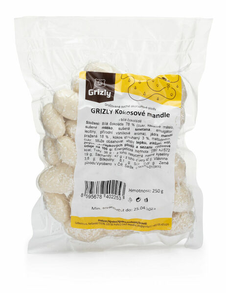 Grizly Kokosové mandle v bílé čokoládě 250 g porovnat ceny