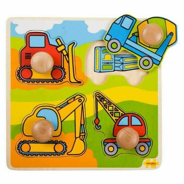 Bigjigs Toys Vkládací puzzle stavební stroje porovnat ceny