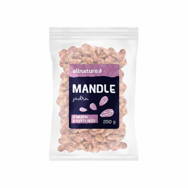 ALLNATURE Mandle jádra s medem a květy růže 250 g porovnat ceny