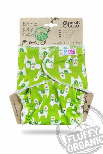 Petit Lulu - Kalhotkové pleny na patentky, Fluffy Organic - Lamy na pastvě porovnat ceny