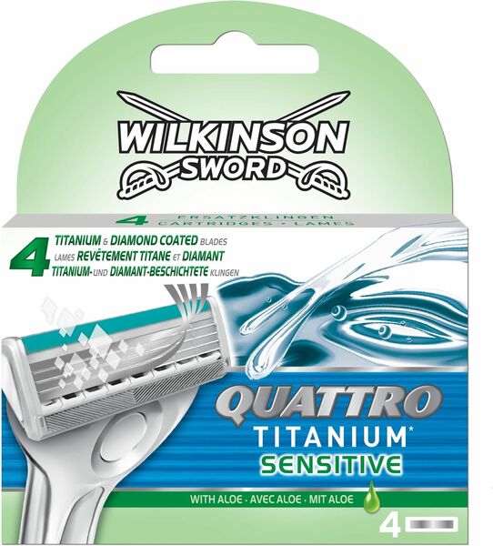 Wilkinson Sword Quattro Titanium Sensitive - Náhradní hlavice 4ks porovnat ceny