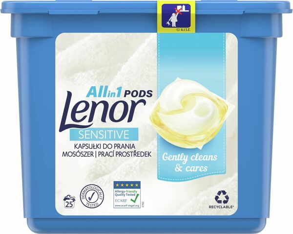 Lenor gelové kapsle Allin1 Sensitive 25ks porovnat ceny
