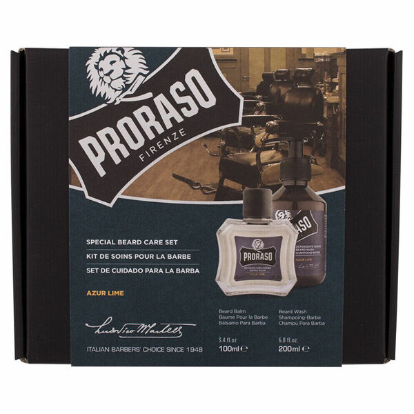 PRORASO Dárková sada přípravků pro péči o vousy Azur Lime Šampón na vousy 200 ml + balzám na vousy 100 ml porovnat ceny