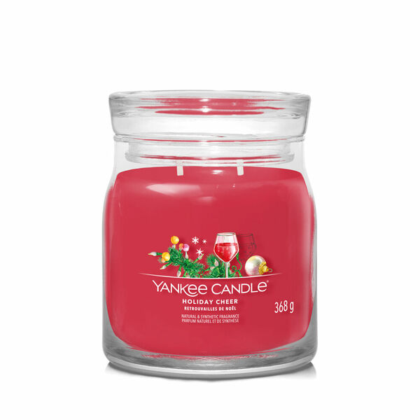 YANKEE CANDLE Signature Vonná svíčka střední 2 knoty Holiday Cheer 368 g porovnat ceny