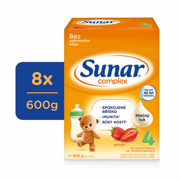 Sunar Complex 4 batolecí mléko jahoda 8 x 600 g porovnat ceny