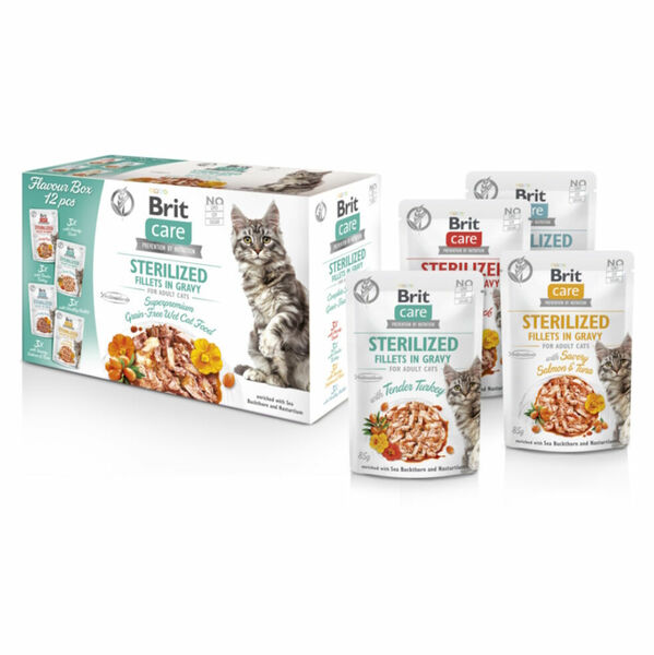 BRIT Care Fillets in Gravy Sterilized Flavour Box pro kočky 12 x 85 g porovnat ceny