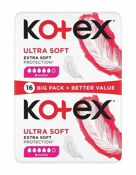 Kotex Ultra Soft Super vložky 16 ks porovnat ceny
