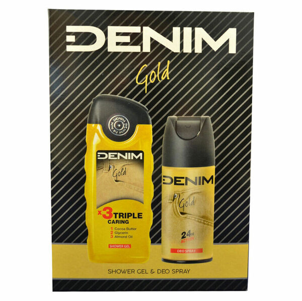 DENIM Gold Sprchový gel pro muže 250 ml + Deodorant sprej 150 ml Dárkové balení porovnat ceny