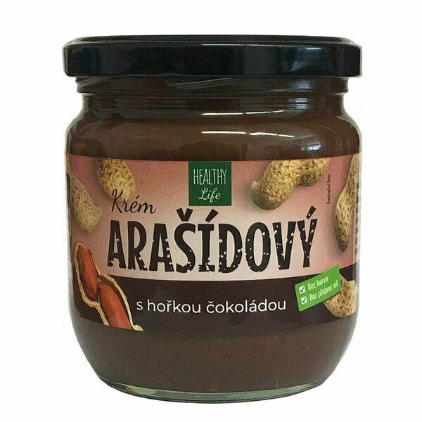 Healthy Life Arašídový krém s hořkou čokoládou 400g porovnat ceny
