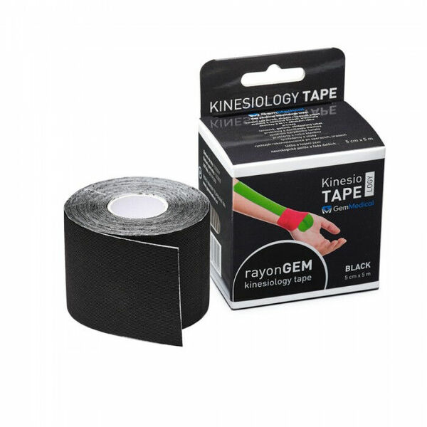 GM rayon kinesiology tape hedvábný 5 cm x 5 m black porovnat ceny