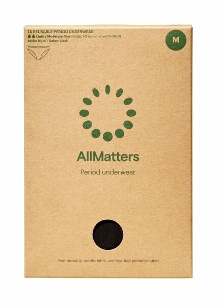 AllMatters Menstruační kalhotky - bikiny vel. M 1 ks černé porovnat ceny
