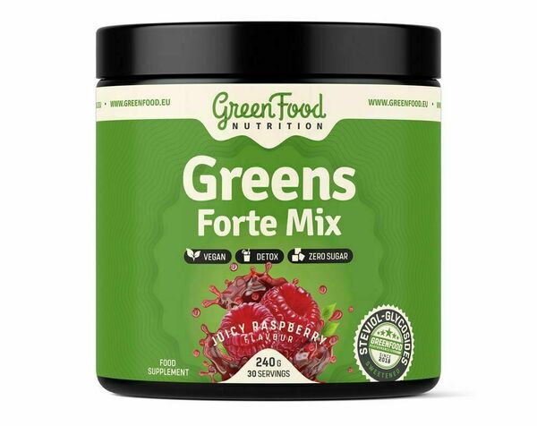 GreenFood Nutrition Greens Forte Mix juicy raspberry 240 g porovnání ceny