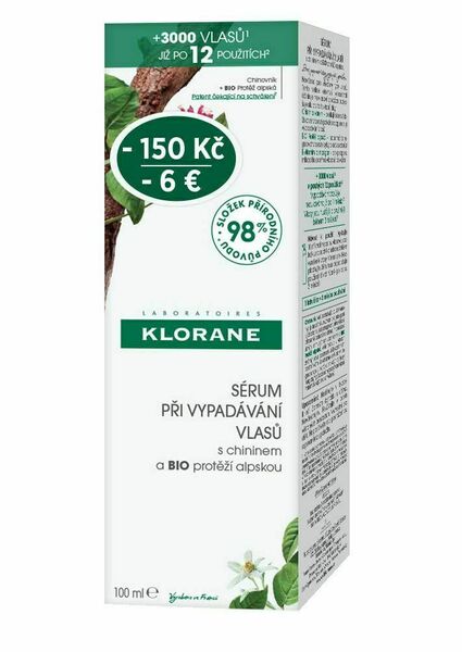 KLORANE Sérum při vypadávání vlasů s chininem a BIO protěží alpskou 100 ml porovnat ceny