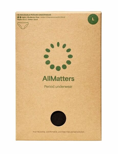AllMatters Menstruační kalhotky - bikiny vel. L 1 ks černé porovnat ceny