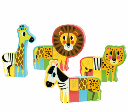 Vilac Dřevěné puzzle Veselé safari 12ks porovnat ceny