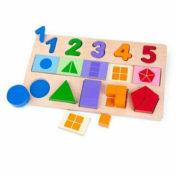 Bigjigs Toys Didaktická deska Čísla, barvy, tvary porovnat ceny
