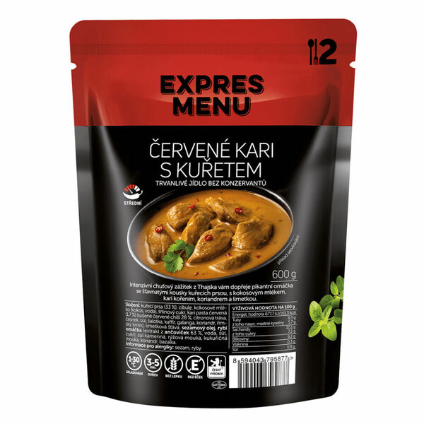 EXPRES MENU Červené kari s kuřetem 2 porce porovnat ceny