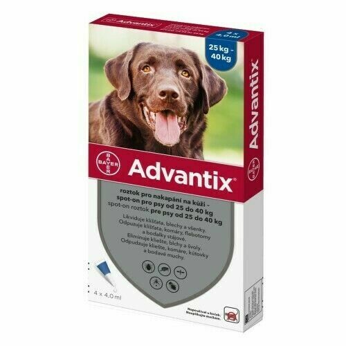 Advantix pro psy nad 25kg-40kg spot-on a.u.v.4x4ml porovnat ceny