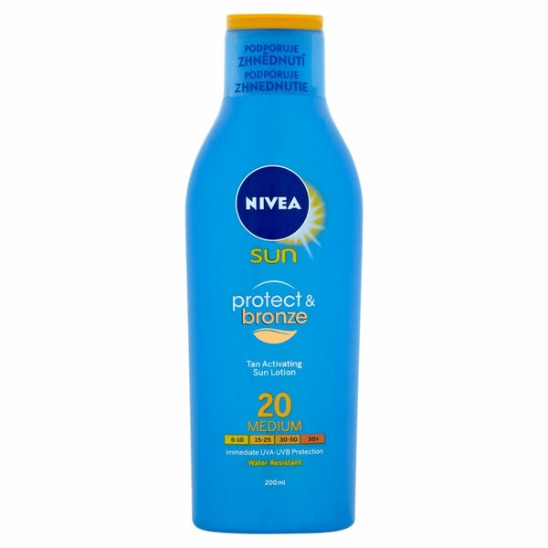 NIVEA Sun Protect & Bronze Mléko na opalování podporující zhnědnutí OF 20 200 ml porovnat ceny