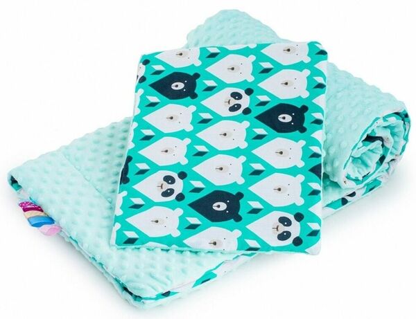 Oboustranný Set z Minky do kočárku New Baby medvídek mátový porovnat ceny