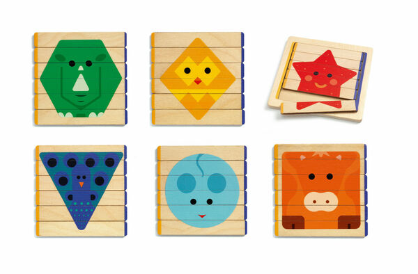 Djeco Dřevěné jednoduché puzzle Barevná zvířata porovnat ceny