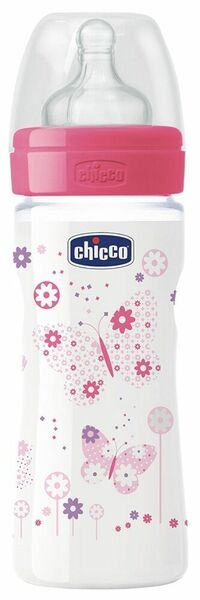 Chicco  Láhev Well-Being 250 ml, silikon.dudlík střední pr.-růžová porovnat ceny
