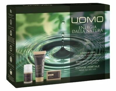 Erboristica Kosmetická sada pro muže UOMO- Pleťový krém proti vráskám 50ml + Sprchový gel a šampon200 ml + Tuhé mýdlo 12 porovnat ceny